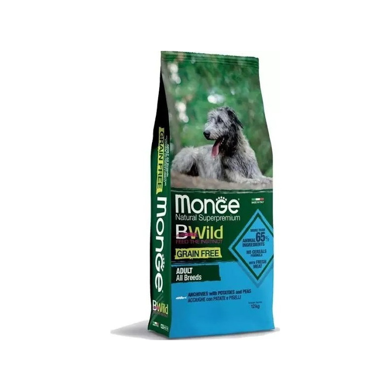 Monge - BWild Grain Free Adult All Breeds Acciughe, Patate e Piselli