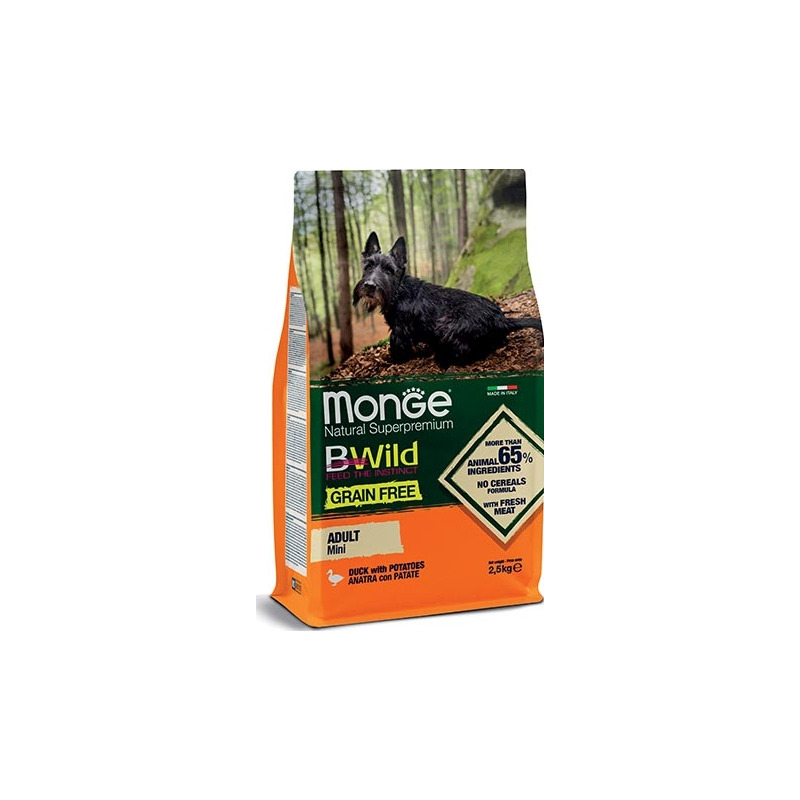 Monge - BWild Grain Free Adult Mini Anatra e Patate 2,5 Kg