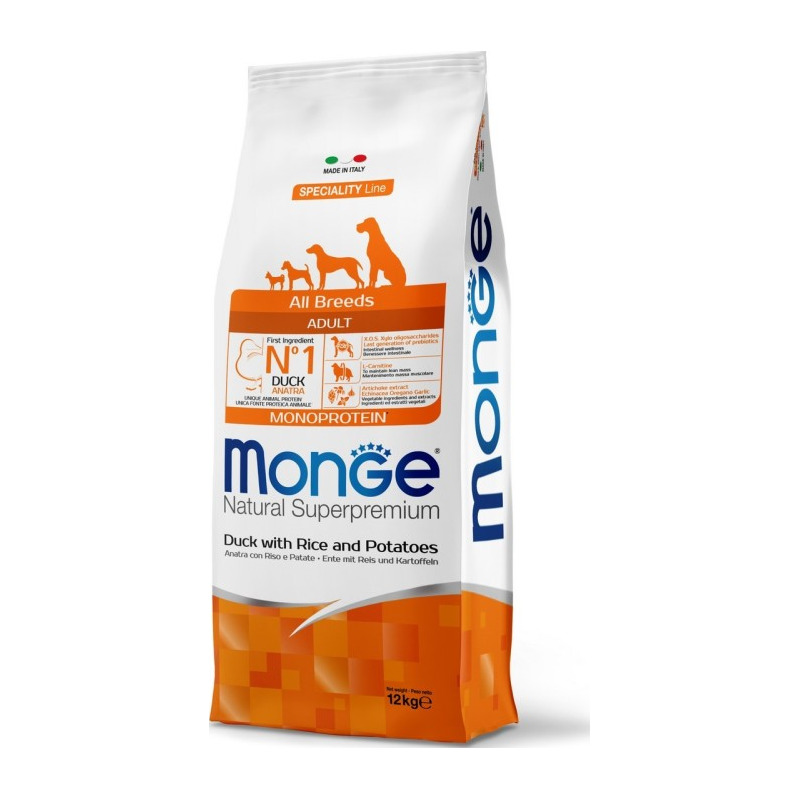 Monge - Natural Superpremium All Breeds Adult Anatra, Riso e Patate