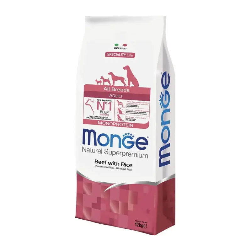 Monge - Natural Superpremium All Breeds Adult Monoprotein Manzo con Riso