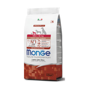 Monge Natural Superpremium Mini Puppy & Junior Monoprotein Agnello con Riso