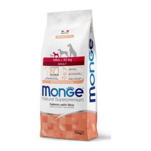 Monge Natural Superpremium Mini Adult Monoprotein Salmone con Riso