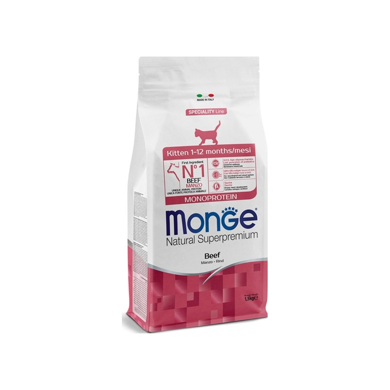 Monge - Natural Superpremium Monoprotein Kitten Manzo 1,5 Kg