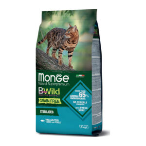 Monge - BWild Grain Free Sterilised Adult con Tonno e Piselli 1,5 Kg