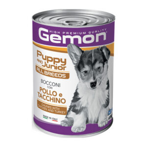 Gemon - Puppy & Junior Bocconi con Pollo e Tacchino 415 g