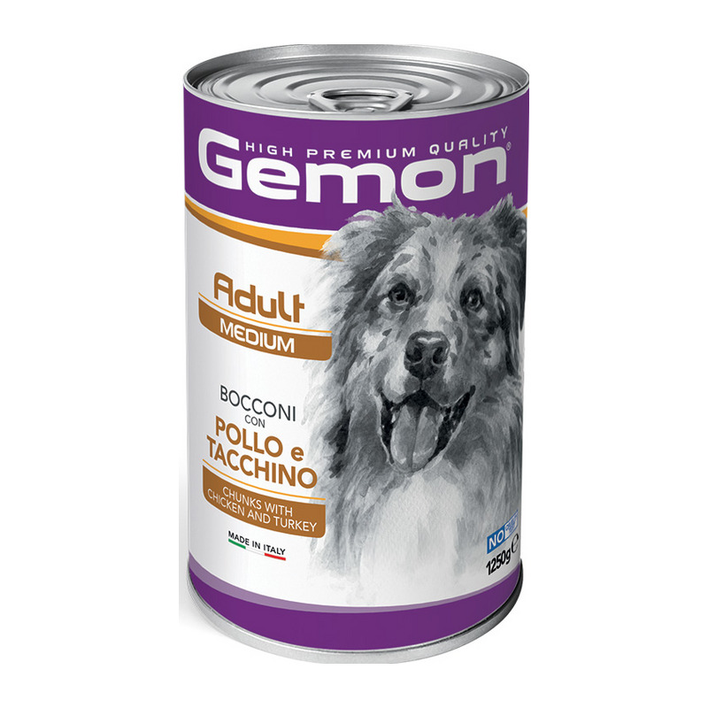 Gemon - Adult Medium Bocconi con Pollo e Tacchino 1,25 Kg