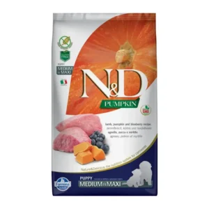 Farmina - Natural & Delicious Pumpkin Grain Free Puppy Medium & Maxi con Agnello, Zucca e Mirtillo