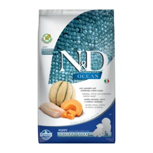 Farmina - Natural & Delicious Medium Maxi Ocean Puppy con Merluzzo, Zucca e Cantalupo