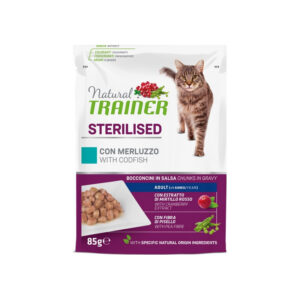 Trainer - Natural Adult Sterilised Merluzzo Bocconcini in Salsa 85 g