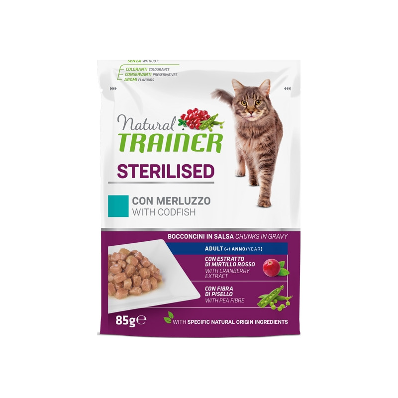 Trainer - Natural Adult Sterilised Merluzzo Bocconcini in Salsa 85 g