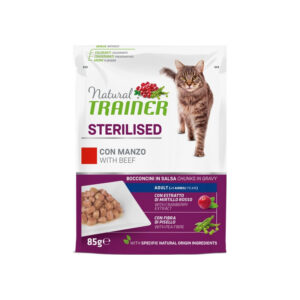 Trainer - Natural Sterilised Adult con Manzo Bocconcini in Salsa 85 g