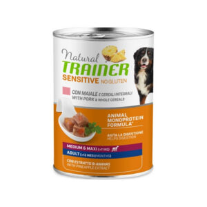 Trainer - Natural Sensitive No Gluten Medium & Maxi Adult con Maiale e Cereali 400 g