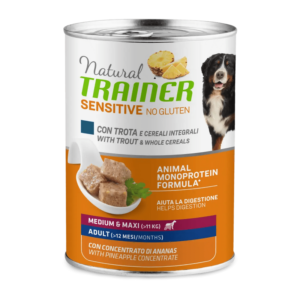 Trainer - Natural Sensitive No Gluten Medium & Maxi Adult con Trota e Cereali 400 g