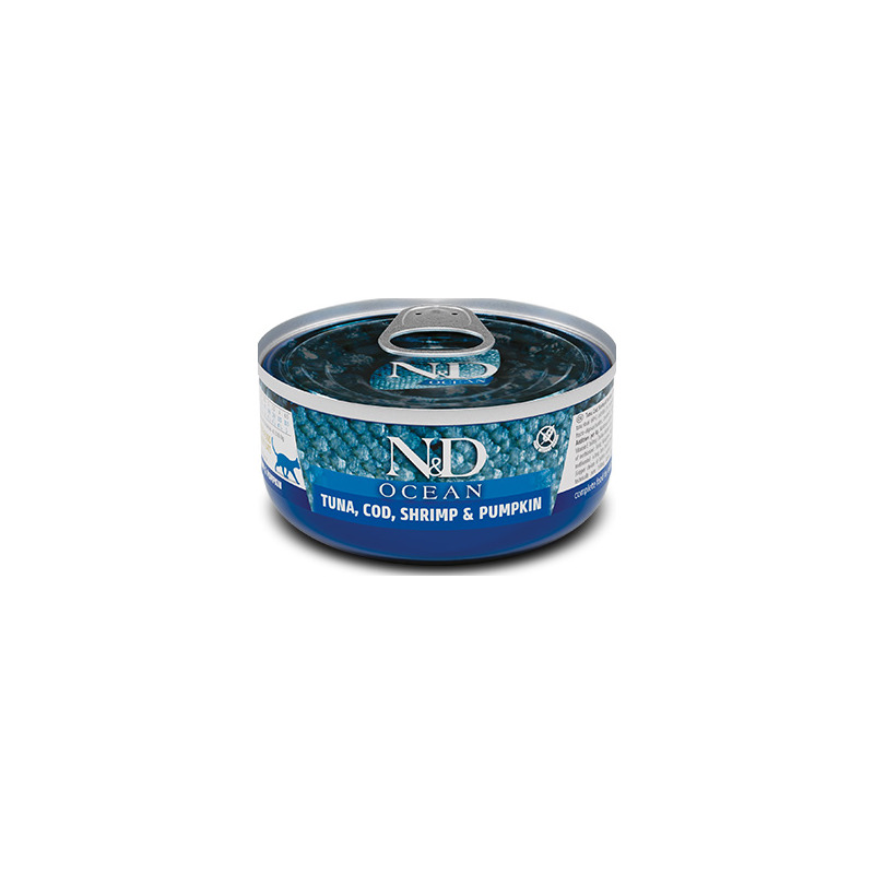 Farmina - Natural & Delicious Ocean Tonno, Merluzzo, Gamberetti e Zucca 70 g