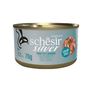 Schesir - Silver Senior Cat Tonno e Sgombro Filetti in Brodo 70 g