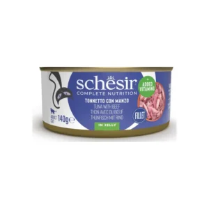 Schesir Gatto - Tonnetto con Filetti di Manzo in Gelatina 140 g
