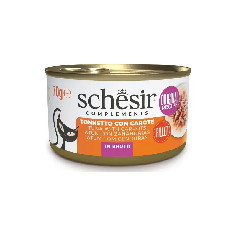 Schesir Gatto - Complements Tonnetto con Carote in Brodo 70 g