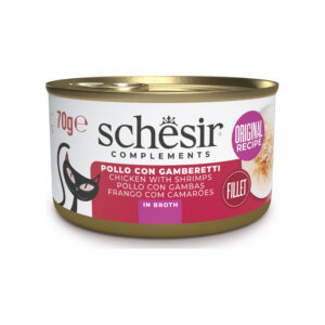 Schesir Gatto - Complements Filetti In Brodo Pollo Con Gamberetti 70 g