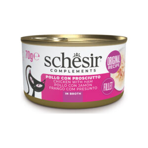 Schesir Gatto - Complements Filetti In Brodo Pollo Con Prosciutto 70 g