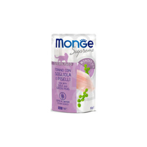 Monge - Supreme Sterilised Adult Pezzetti di Tonno con Sogiola e Piselli 80 g