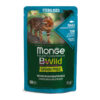 Monge - BWild Grain Free Bocconcini maltagliati in salsa di Tonno con Gamberetti e Ortaggi – Sterilised 85 g