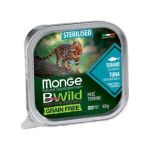 Monge - BWild Adult Paté Terrine Tonno con Ortaggi – Sterilised 100 g