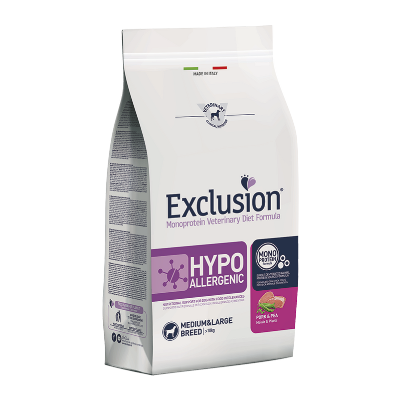 Exclusion - Diet Hypoallergenic Medium/Large Breed Maiale e Piselli