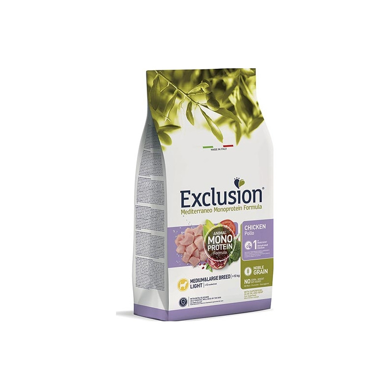 Exclusion - Mediterraneo Monoprotein Light Adult Medium & Large Breed con Pollo
