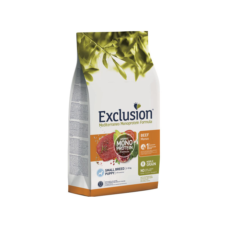 Exclusion - Mediterraneo Monoprotein Puppy Small Breed con Manzo 2 Kg