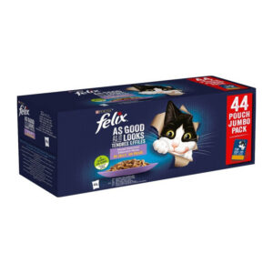 Felix Le Ghiottonerie Multipack Gatto Pollo Manzo Salmone e Tonno 44 x 85 g