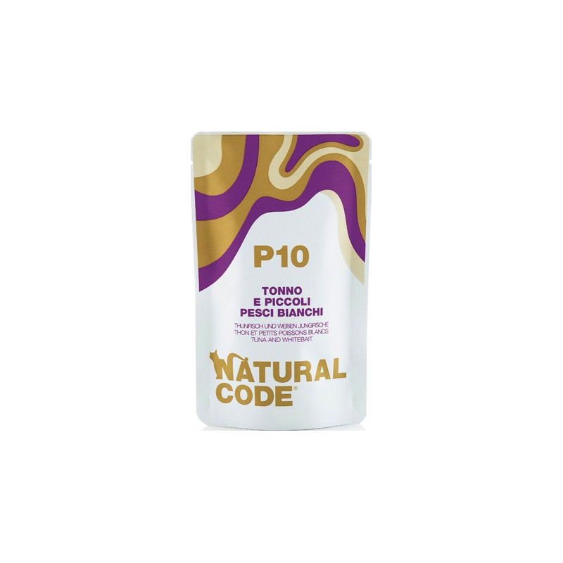 Natural Code - Gatto P10 Tonno e Piccoli Pesci Bianchi 70 g