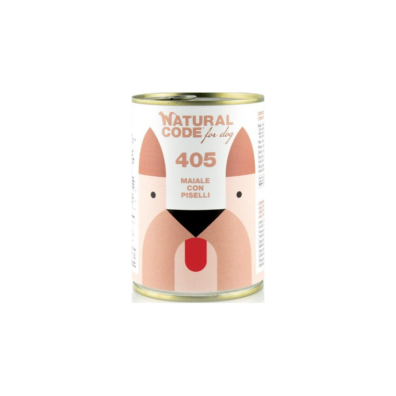 Natural Code - For Dog 405 Maiale con Piselli 400 g