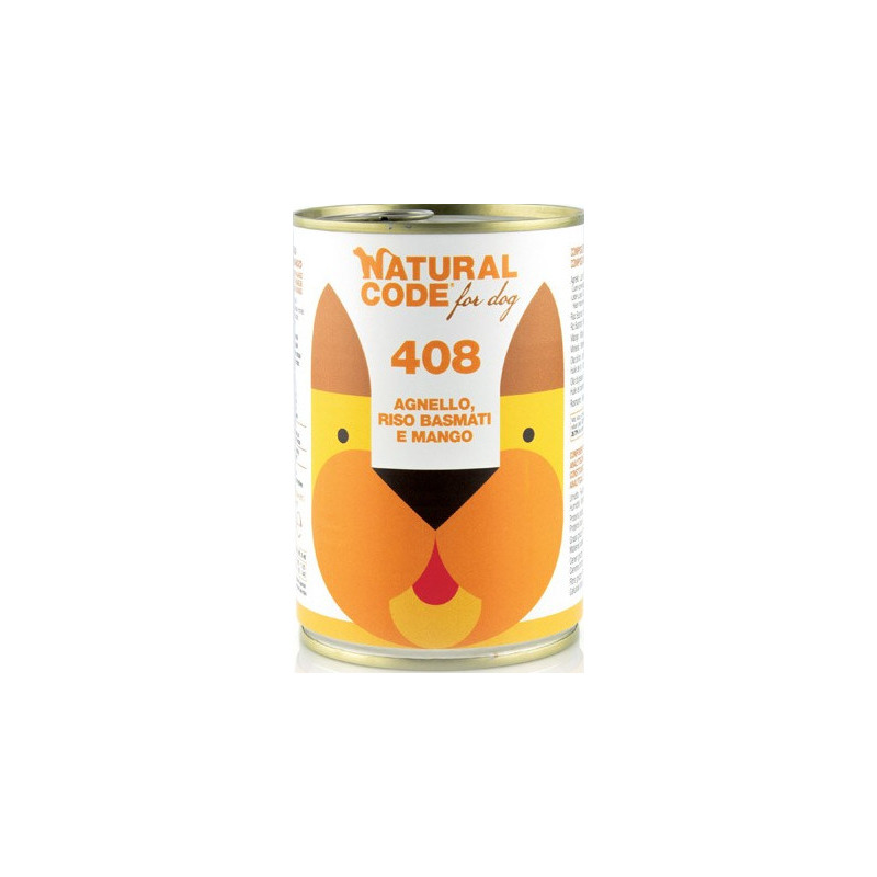 Natural Code - For Dog 408 Agnello, Riso Basmati e Mango 400 g