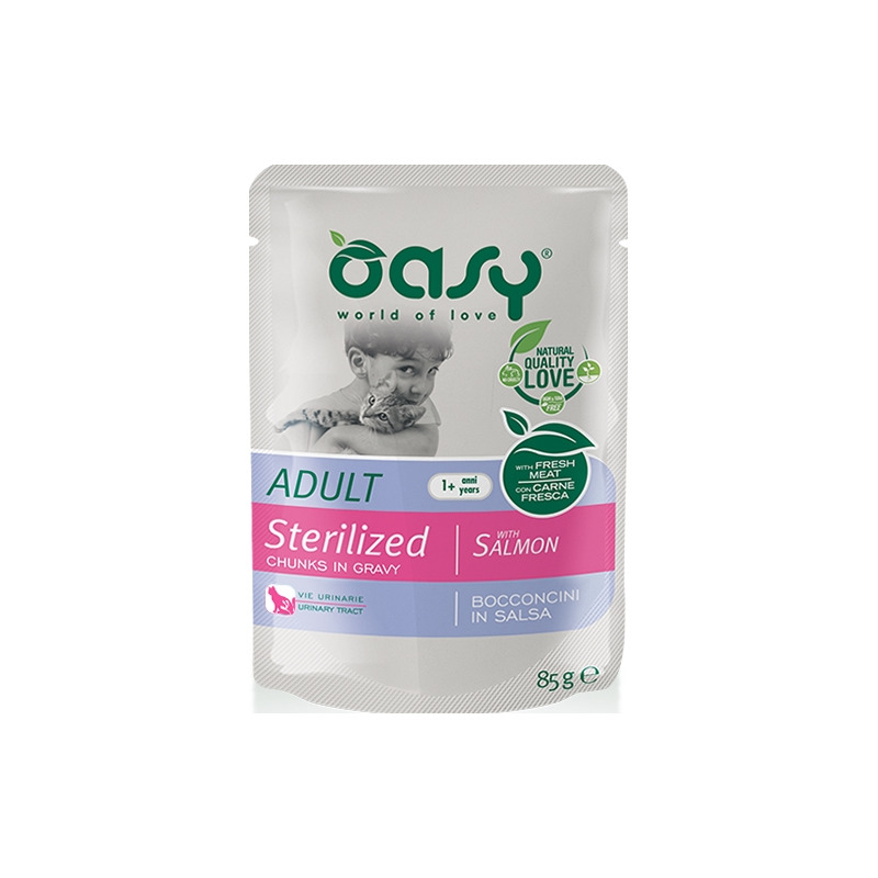 Oasy - Bocconcini in Salsa Adult Sterilized con Salmone 85 g