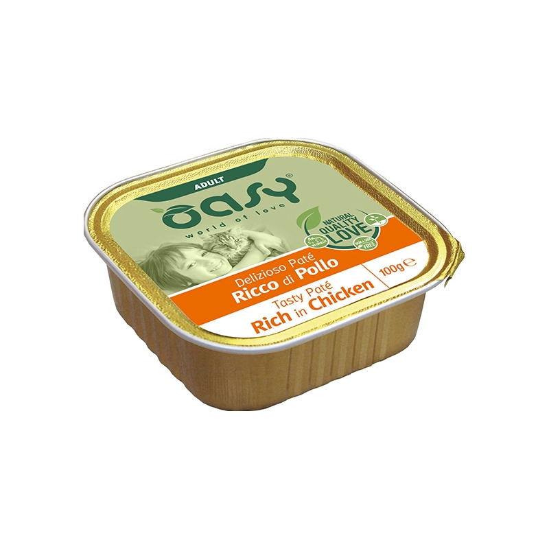 Oasy - Gatto Delizioso Patè Ricco di Pollo 100 g
