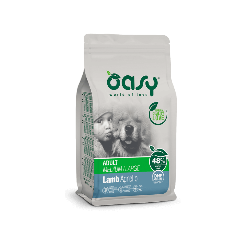 Oasy - One Animal Protein Adult Medium & Large con Agnello