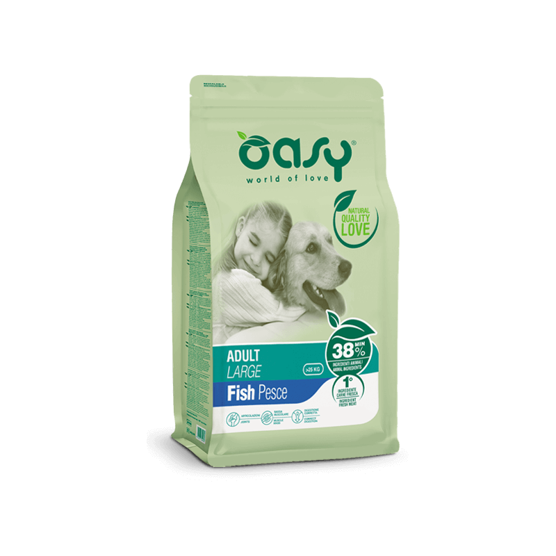 Oasy - Lifestage Adult Large con Pesce 12 Kg