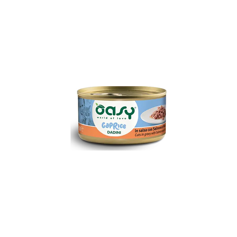 Oasy - Cat Adult Caprice Dadini in Salsa Con Salmone e Pollo 85 g