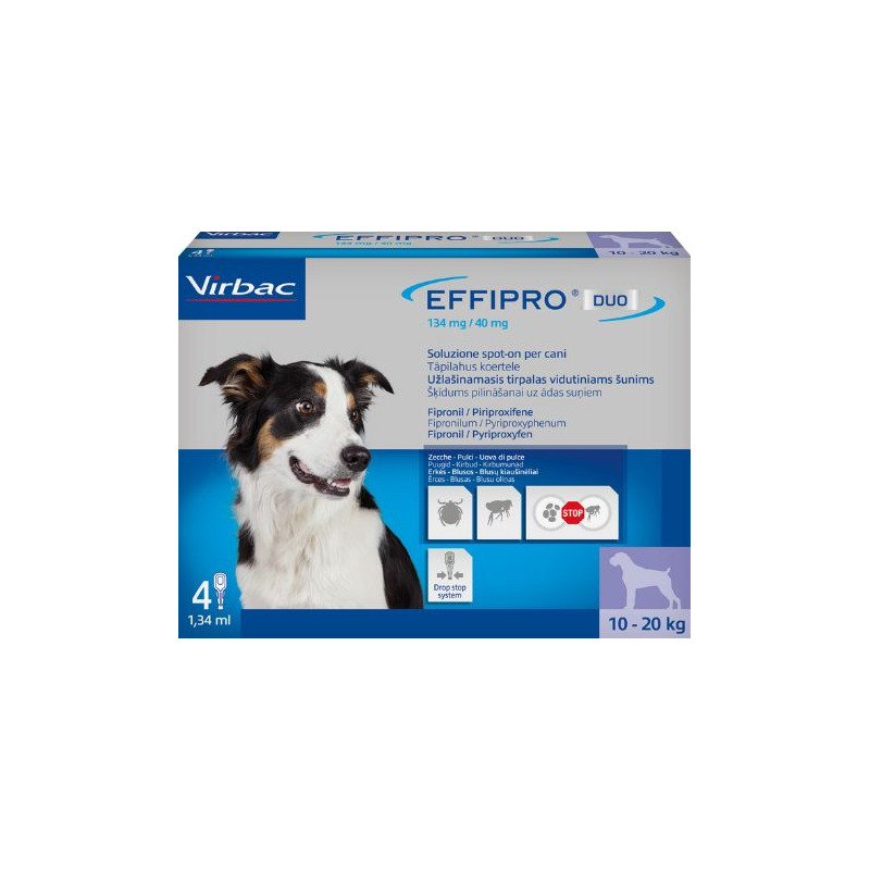 Virbac - Effipro Duo Cane 10-20 Kg 4 Fialette