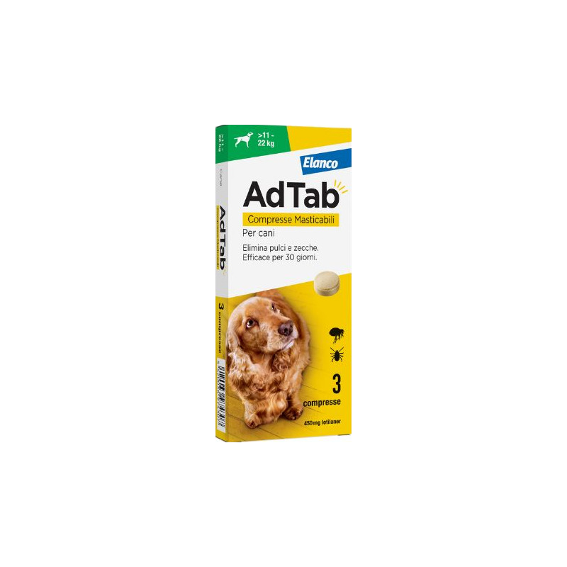 Elanco - AdTab Cane 11-22 Kg 450 Mg 3 Compresse