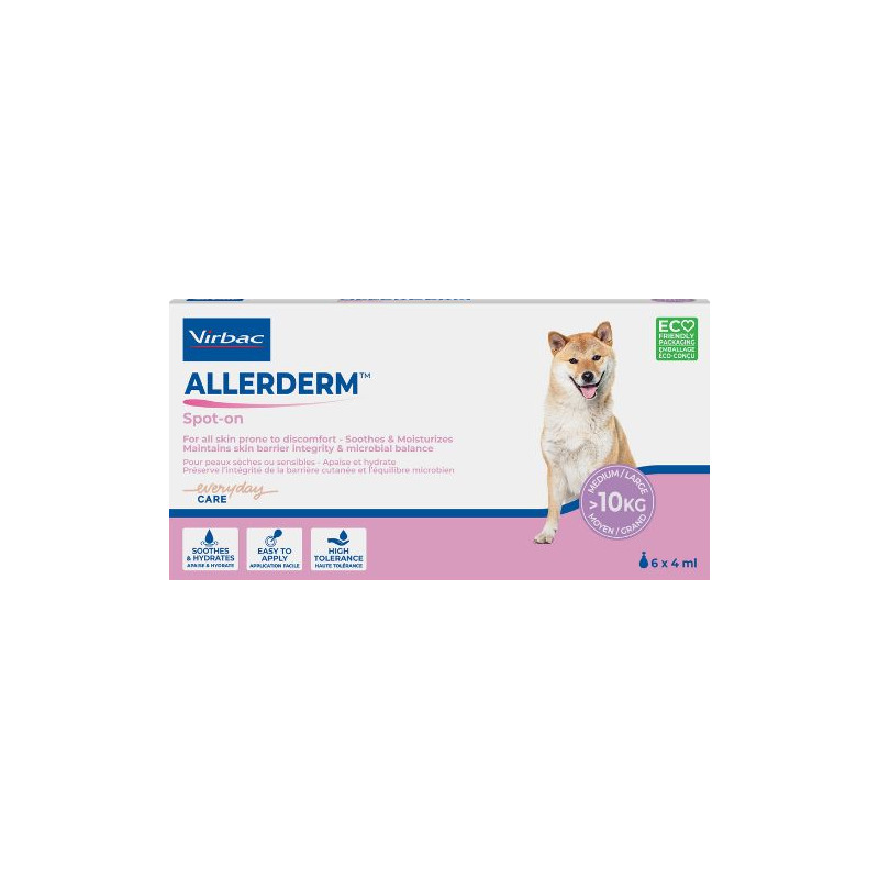 Virbac - Allerderm Spot On 6 Fialette 4 ml per Cani > 10 Kg