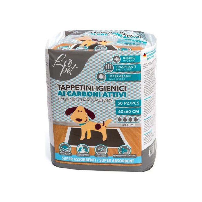 Leo Pet- Tappetini Assorbenti ai Carboni Attivi 60x60