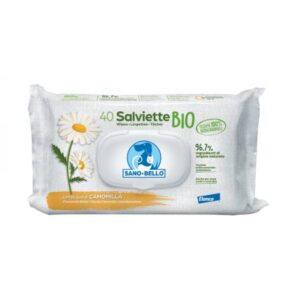 Sano e Bello - 40 Salviette Detergenti Bio con Acqua di Camomilla