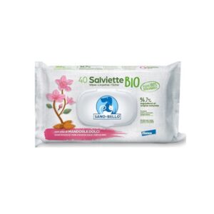 Sano e Bello - 40 Salviette Detergenti Bio con Olio di Mandorle Dolci