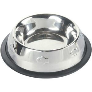Trixie - Ciotola in Acciaio Inox con Antiscivolo per Gatti